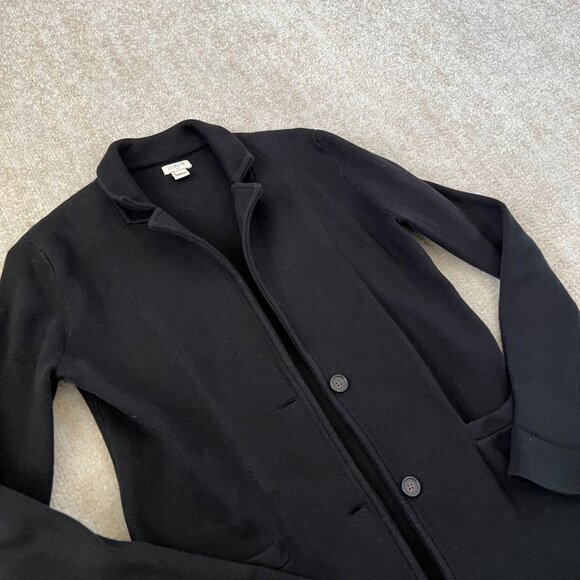 J. Crew Factory Cotton Sweater Blazer Jacket XS Black - Picture 3 of 9